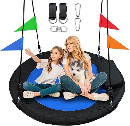 Columpio de árbol de 40 pulgadas, columpio de árbol de telaraña, capacidad de peso de 850 libras, Oxford 900D impermeable, cuerda giratoria de