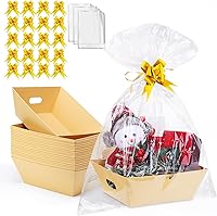 Vista 12 de Paquete de 10 cestas rosas vacías para regalos