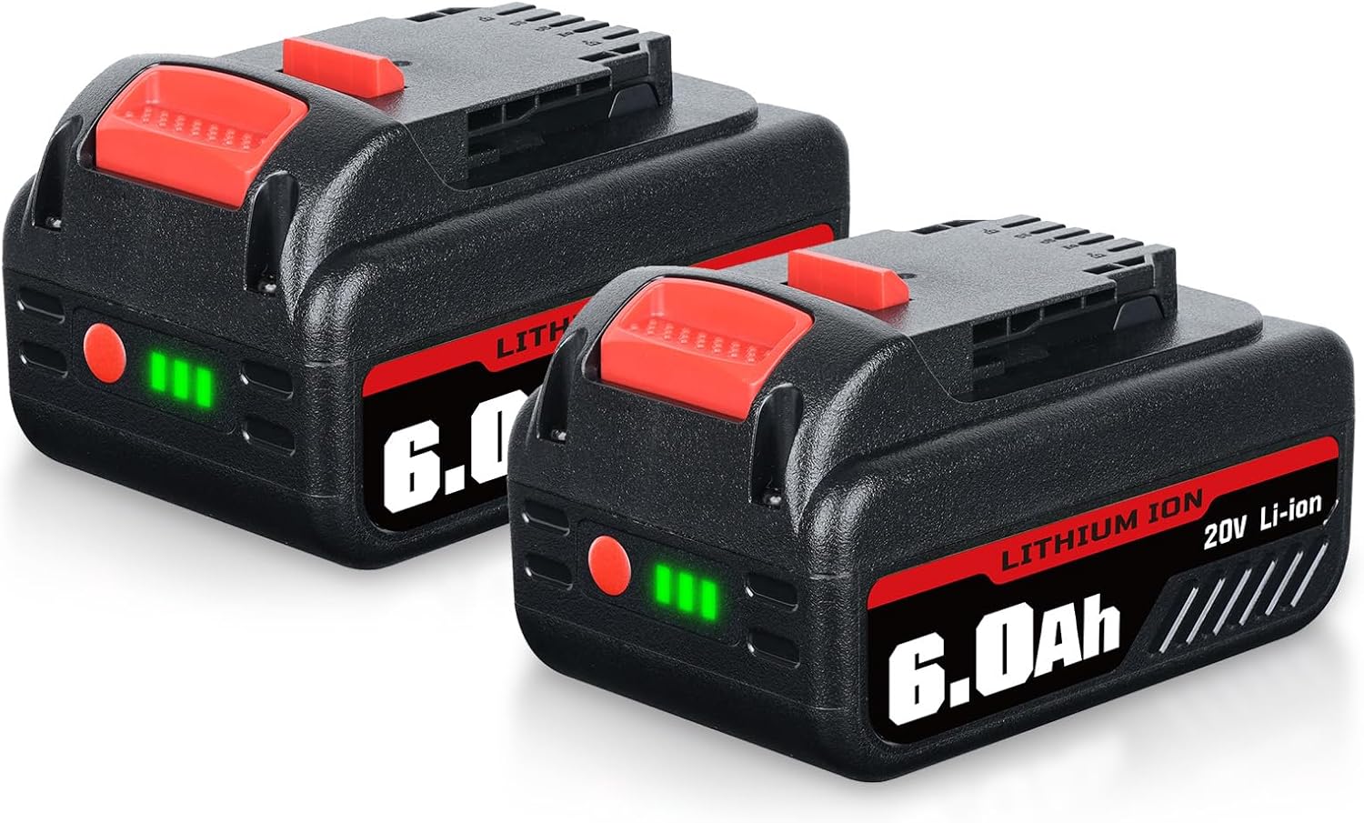 2Pack 6.0Ah DCB200 Replacement for Dewalt 20V Battery DCB201 DCB204 DCB203 DCB206 DCB207 Compatible with Dewalt 20Volt Battery DCD/DCF/DCG/DCS Series Power Cordless Tools