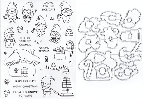Miniatura 9 de DzIxY Juego de sellos transparentes de ardilla navideña y troqueles de corte de metal para hacer tarjetas, álbumes de recortes, suministros de