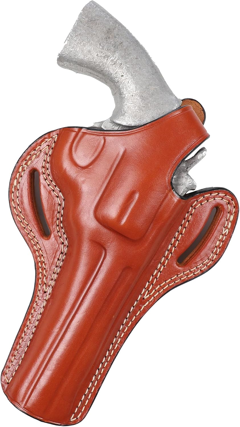 Pusat Holster Premium Leather Thumb Break Belt Holster 6 inch for Revolver Colt Python, Colt King Cobra, Colt Trooper MK III, Colt Diamondback Right Hand