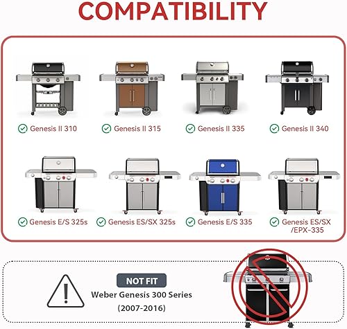 Miniatura 20 de Piezas de repuesto para parrilla Weber GS4 Spirit II 200 Series, Spirit II E-210, S-210 (control de montaje frontal), barras aromatizantes 7635