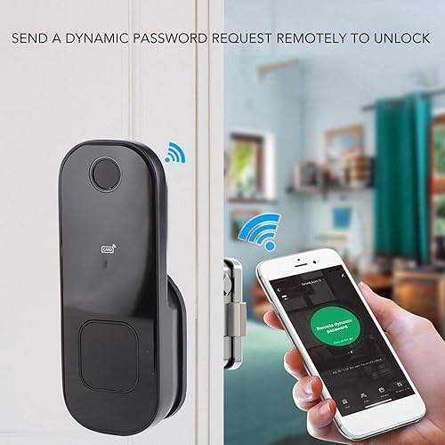 Miniatura 5 de Cerradura de puerta de entrada sin llave Cerradura de huella digital Cerradura de cerrojo de seguridad Control remoto Cerradura eléctrica WiFi para