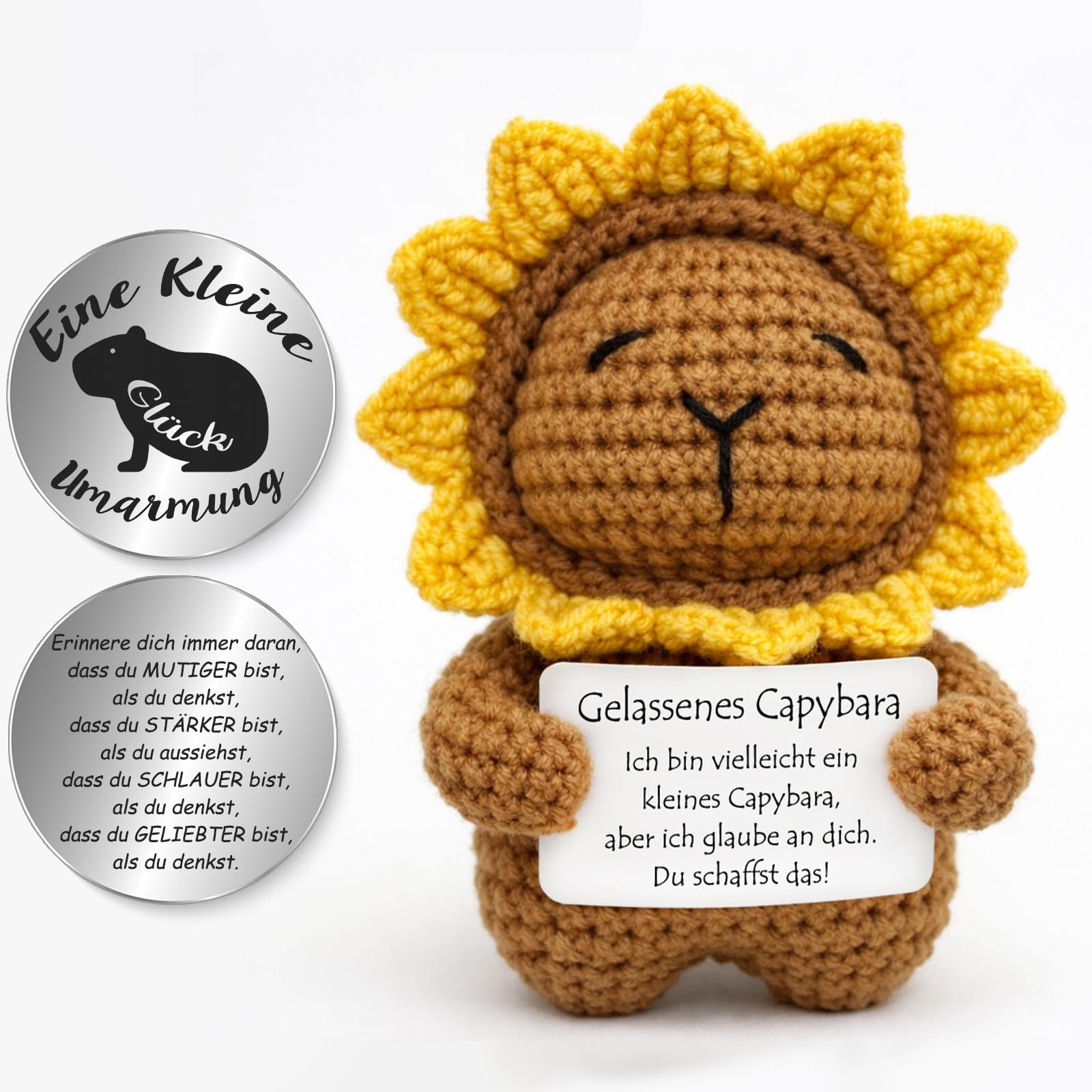Tixlux Pocket Hug Fröhlicher Pinguin, Kreative Strickwolle Pinguin Dekofigur und Kleine Umarmung Glücksbringer, MutmacherGeschenk, Gute Besserung Geschenk, Weihnachten