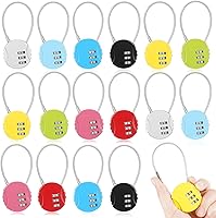 Vista 8 de Moxweyeni Paquete de 8 candados de combinación de 3 dígitos pequeños combinados para equipaje, candado de cable para exteriores, impermeable