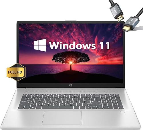 HP Computadoras portátiles con pantalla de 17 pulgadas - Windows 11-8Core Intel i3-N305 Beat i3-1125G4 - Pantalla FHD IPS - Wi-Fi 6 - USB C - Huella