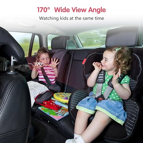 Miniatura 6 de BM3 - Cámara de coche para bebé, 5.2 pulgadas, 1080P con grabación de video y tarjeta TF, cámara de asiento trasero con zoom 3X, rotación de 360,