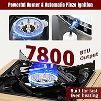 Vista 4 de SHINESTAR Dual Fuel Camping Stove with Butane & Propane Compatibility, Portable Stove for Outdoor Cooking, Propane Adapter Hose, Wind Guard and