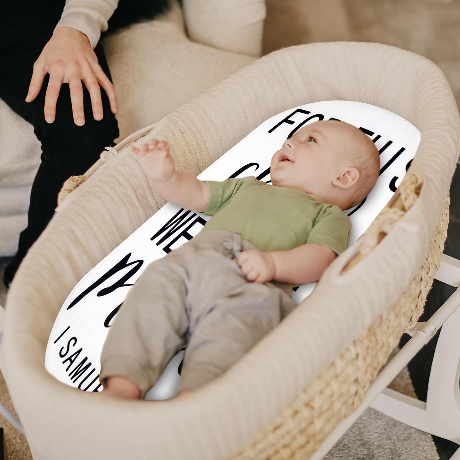 Knitted Bassinet Mattress Sheet Fitted Cradle Sheet Soft Breathable Nursery Bedding for Newborn Boys Stretchy Printed Design