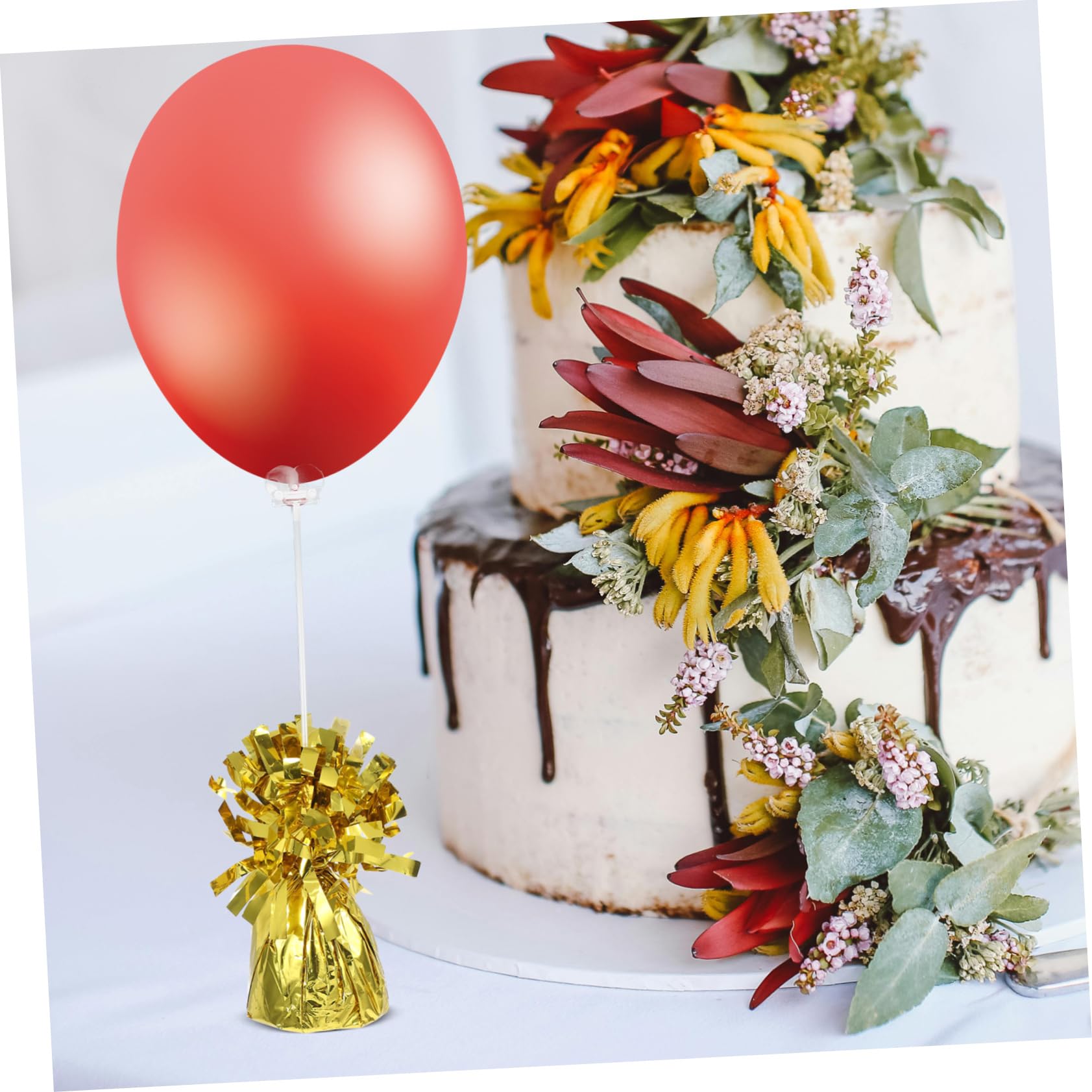 Pesi per Palloncini Blocchi 6 Pezzi Oro in Pvc e Cemento | Feste e Addii al Nubilato, Design Unico e Gradevole, Materiale Affidabile, Facili da Usare
