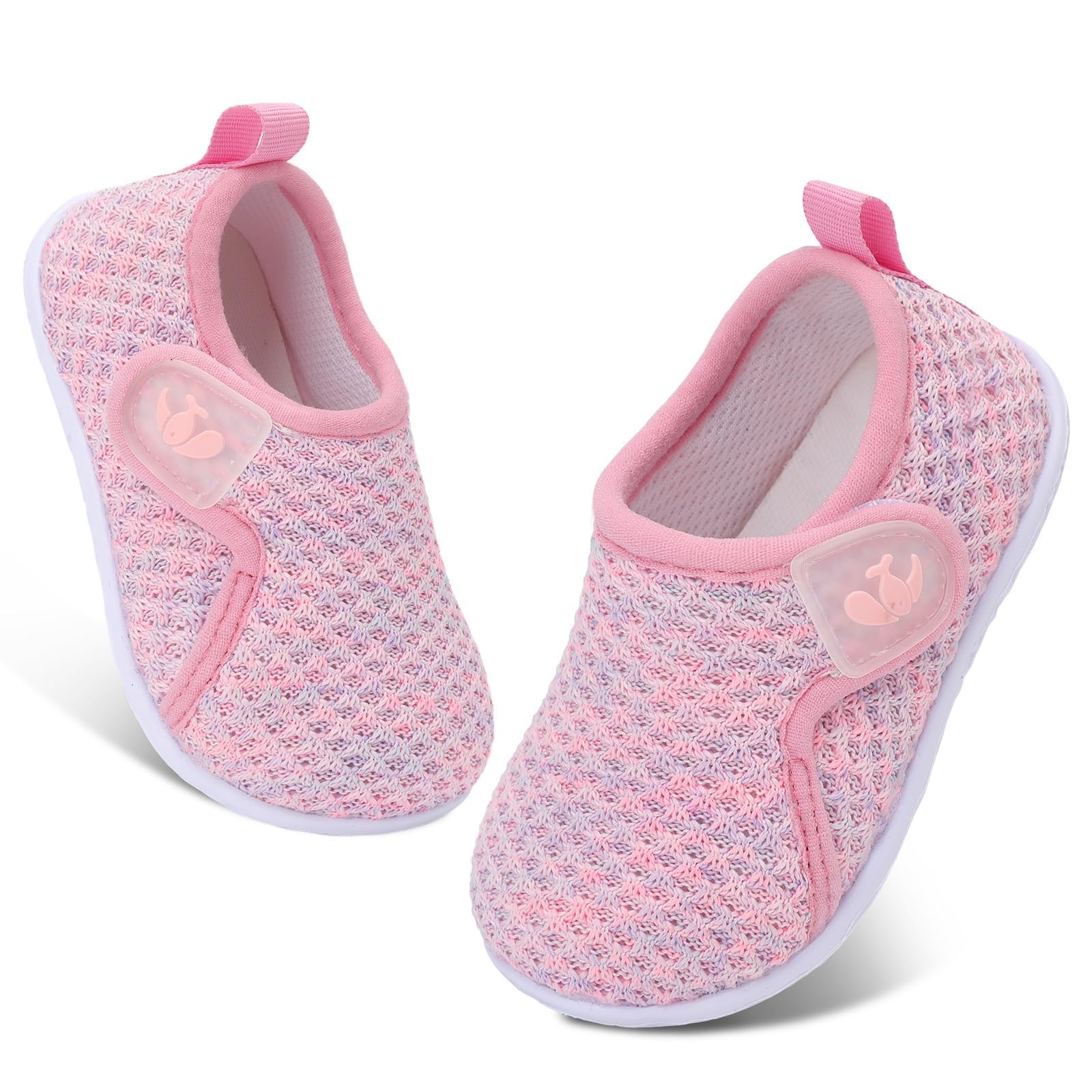 JIASUQI Baby Shoes Boys Girls Breathable First Walking Shoes Infant Soft Sneakers Crib Shoes Lightweight Slip On Shoes