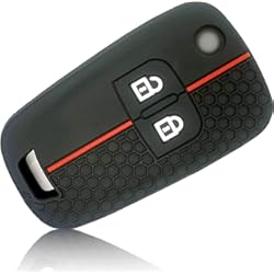Funda Para Llave Mazda 2 FoilsAndMore Funda Compatible con Opel Chevrolet Llave de Coche con 2 Botones - Silicona Cubierta Protectora Cover Caso Clave in Negro Rojo