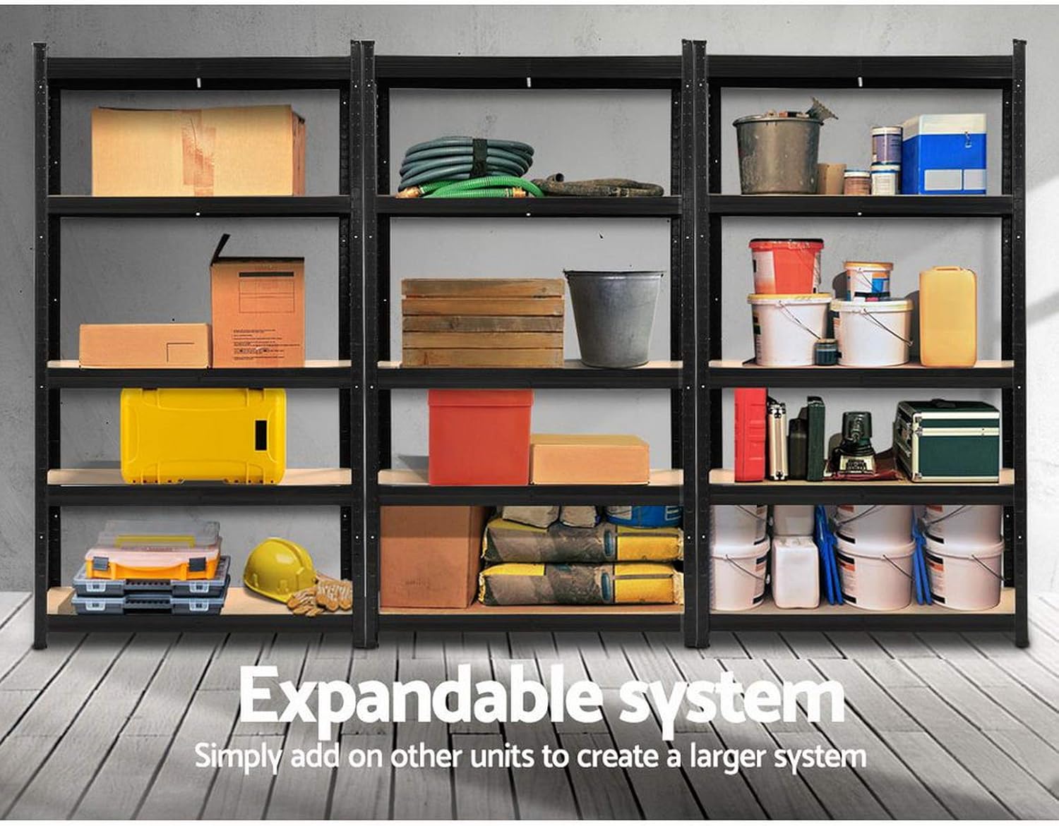 5 x 1.8M Warehouse Shelving Garage Storage Racking Steel Metal Shelves