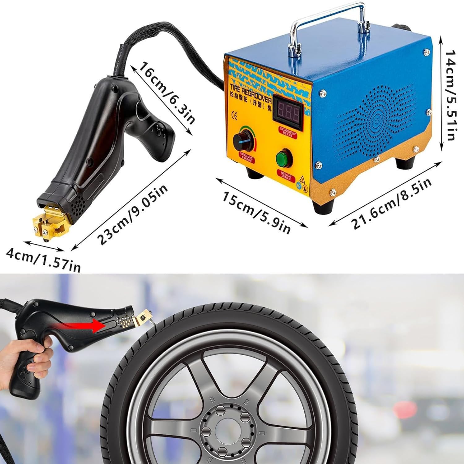 Ranuradora Neumáticos Portátil Profesional 1000 W Con 10 Cuchillas, Herramienta Para Ranurar Neumáticos Caucho, Cortadora Ranurado De Neumáticos De Hierro, Grabado En Forma