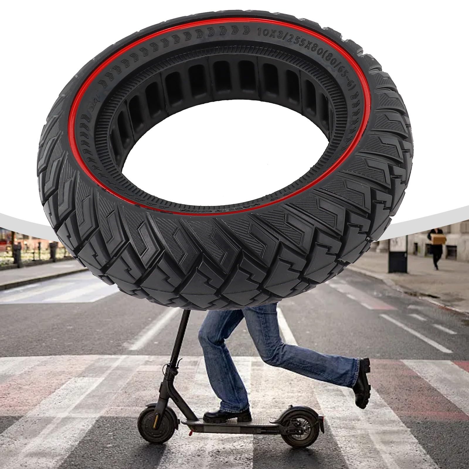 Pneu Solide 80/60-6 De 25,4 Cm Pour Scooter électrique, Vélo