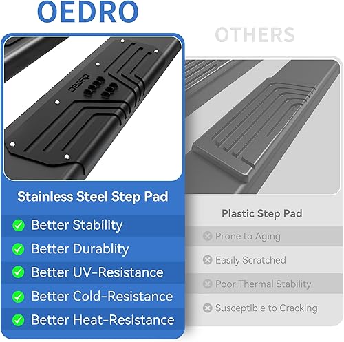 Miniatura 4 de OEDRO Estribos de 6.5 pulgadas compatibles con Dodge Ram 1500 2009-2018, 1500 Classic 2019-2023 (no para 1500 New Body), 2010-2024 25003500 Crew