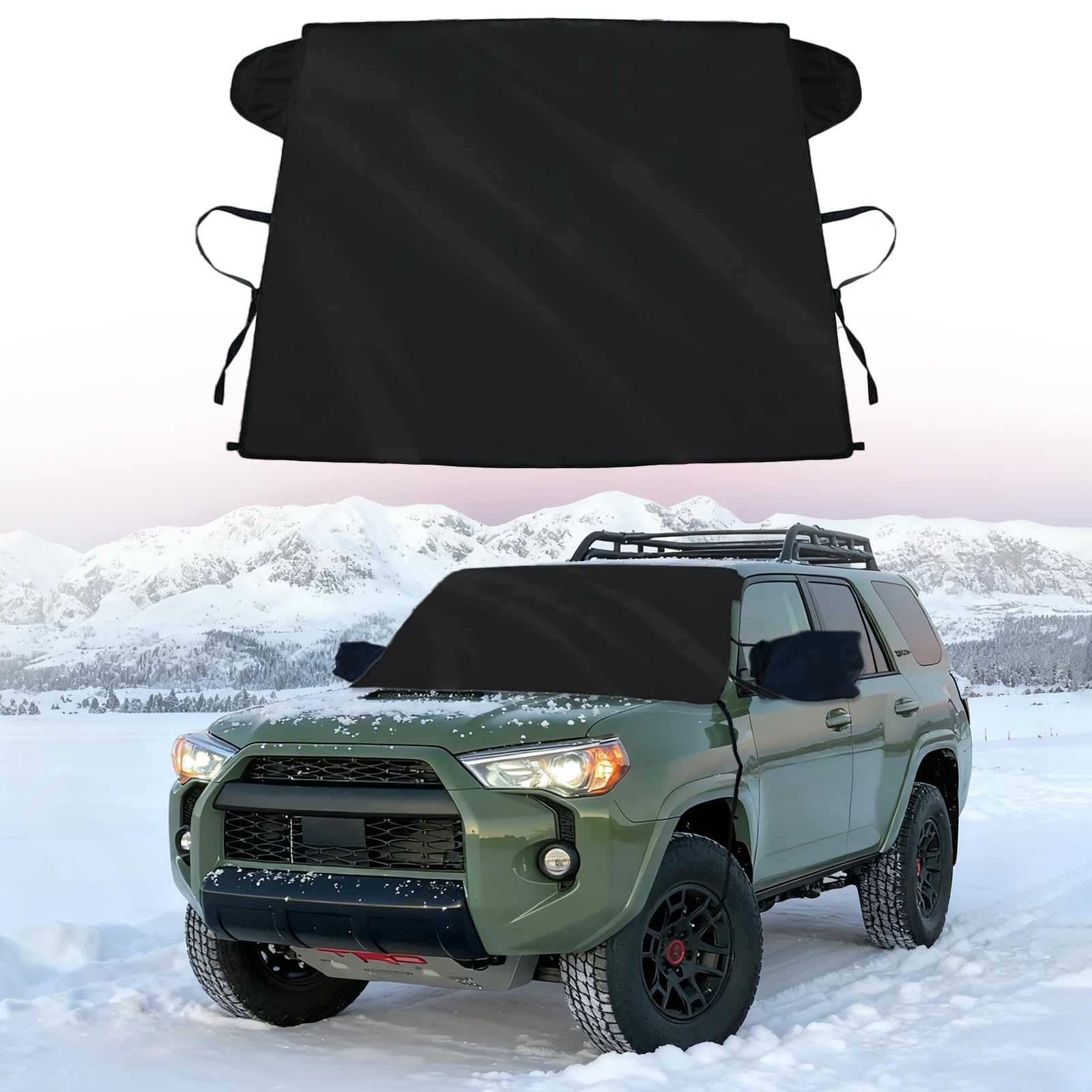 Windshield Snow Ice Cover Custom Fit for Toyota 4Runner 2010-2023 2024 2025 2026 Windshield Frost Cover Ice Removal Wiper Protector Shield 600D Oxford Winter Car Accessories