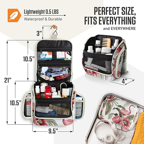 Vista 72 de VENTURE 4TH Neceser de viaje colgante para mujeres y hombres, organizador de viaje con compartimentos expandibles y bolsa transparente extraíble