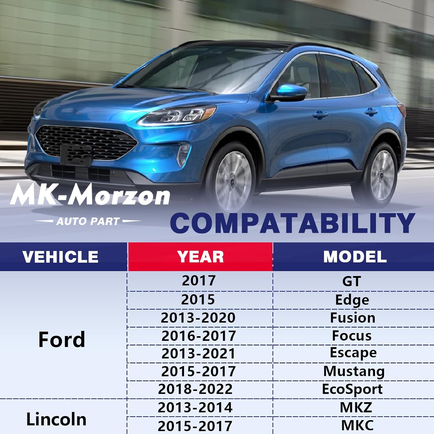 Tow Hook Recovery Hook Compatible with 2013-2022 Ford Escape Focus Fusion Mustang Edge GT Lincoln MKC MKZ Replaces# 6M2Z17A954A 6M2Z-17A954-A