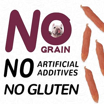 PAWUP Dog Treats Duck Apple Sausage, Salmon Jerky Dog Treats, Natural Dog Duck Jerky Treats w/Taurine