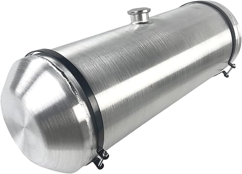 JSD Tanque de gasolina universal de aluminio de 17 3/8 galones, tanque de combustible, 12 x 36 pulgadas, llenado central, 3/8 pulgadas, salida