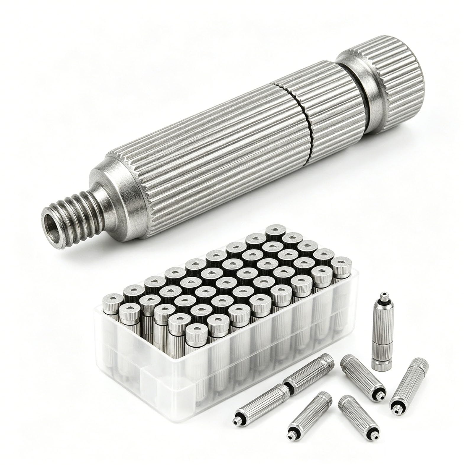 High Pressure Misting Nozzles, Brass Atomizing Threaded 0.1-0.5mm 50pcs(5 Sects,Orifice Dia 0.4mm)