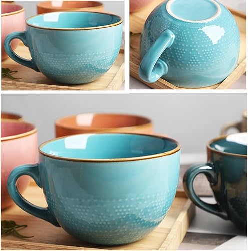 Miniatura 10 de Taza de café grande de cerámica para sopa con asas, 24 onzas, tazas de sopa de gran tamaño, tazón de porcelana de 23.7 fl oz, taza de café y té,