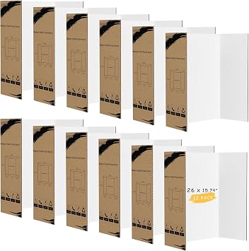 HAUTOCO 12 Pack Trifold Poster Board 26 x 15.74 Medium Tri Fold Project Boards White Corrugated Presentation Cardboard for Science Fairs, School Projects, Event Displays, Business