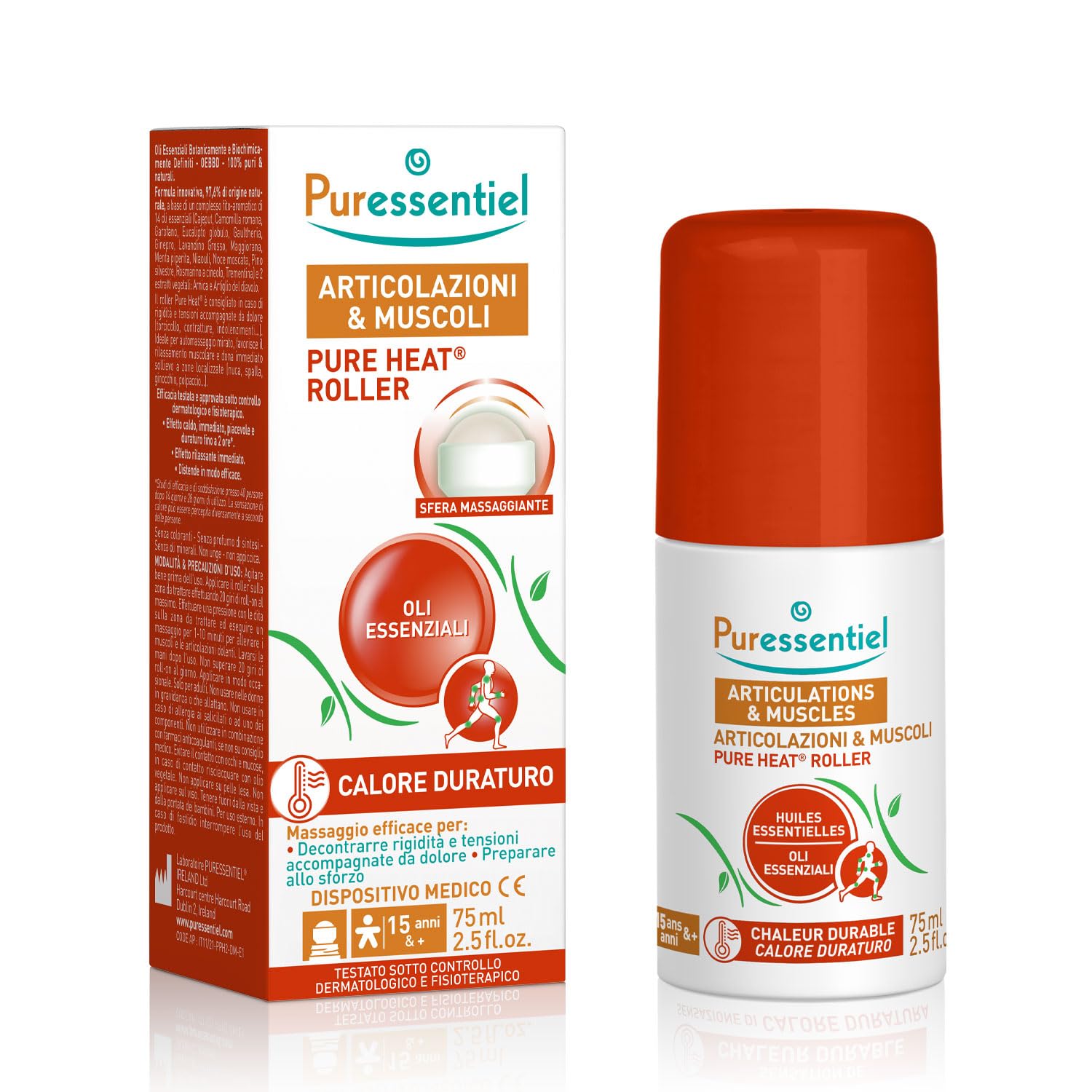 Puressentiel, Articolazioni E Muscoli, Roller Pure Heat, Allevia Rigidità E Tensioni, Distente In Modo Efficace, Sensazione Di Calore Duratura, Testato Sotto Controllo Fisioterapico, 75 Ml-image