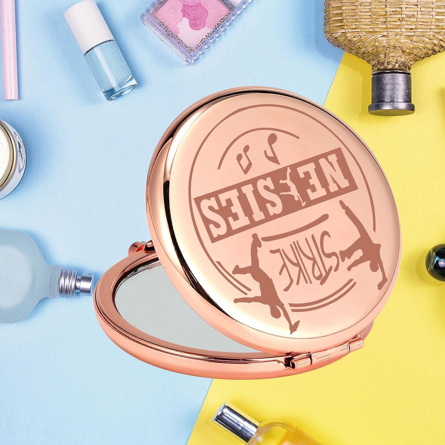 KEYCHIN Jack Kelly Musical Pocket Mirror Musical Theatre Gifts Strike Compact Makeup Mirror Jack Kelly Merch (Strike-RG) - Image 4