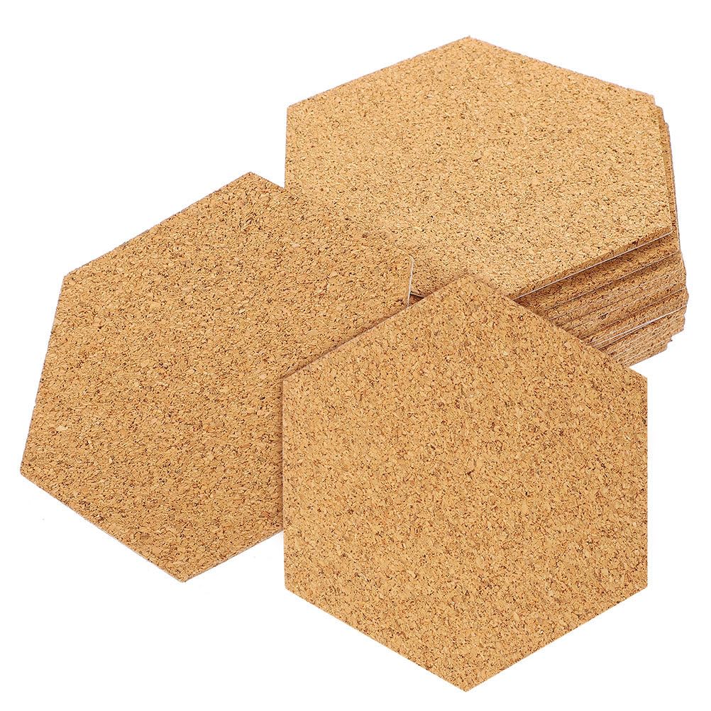 Genérico 120 minitablones de anuncios: almohadillas de corcho autoadhesivas de 2 mm de grosor - Láminas de corcho para proyectos de bricolaje, protección de mesas e insonorización