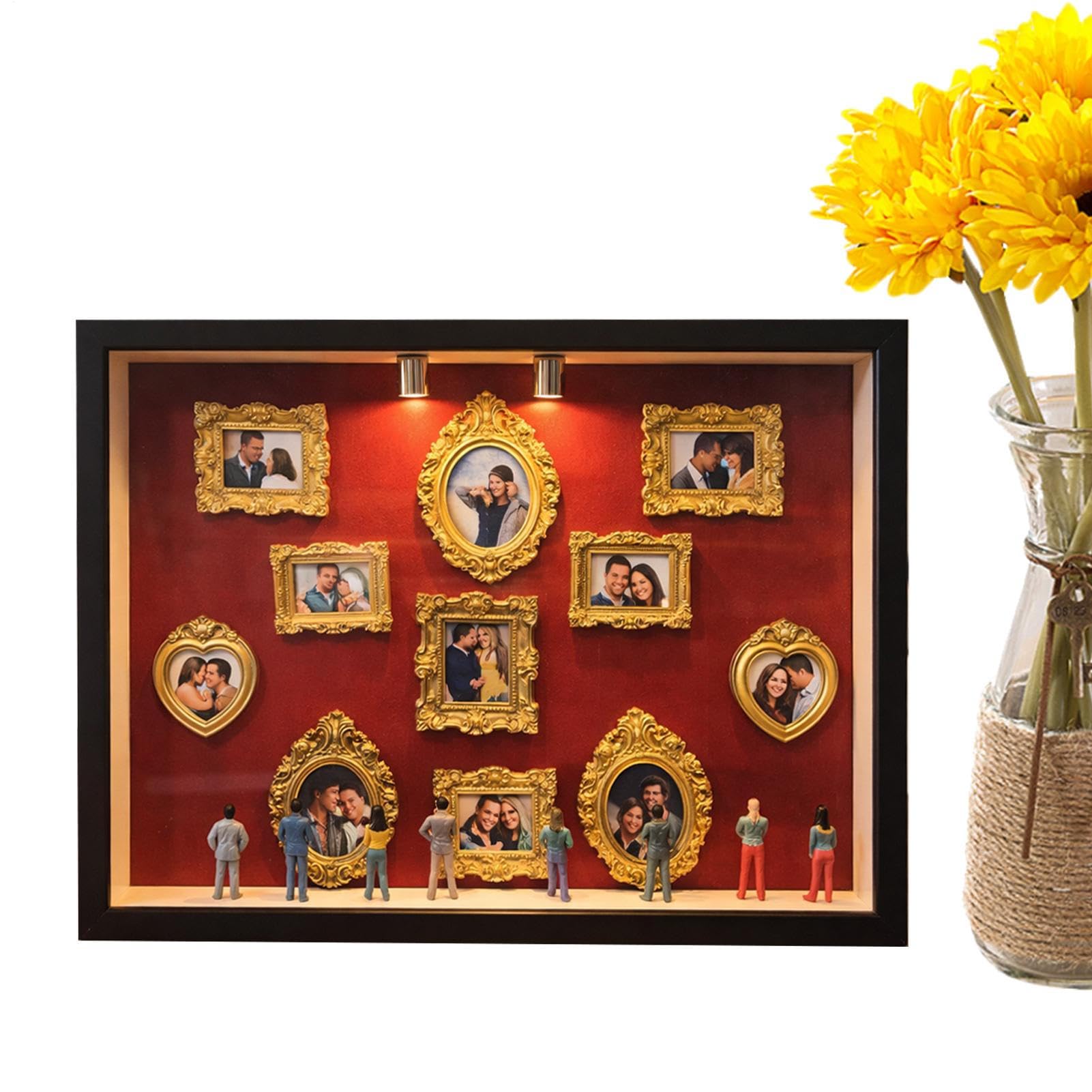 Cajas De Silueta De Museo, DIY Mini Museum Silhouette Box, Museo Box Silueta Con Luces Cajas De Exposición, Museum Of Us Marco Personalizado Para Parejas Regalo Para Aniversario De San Valentín
