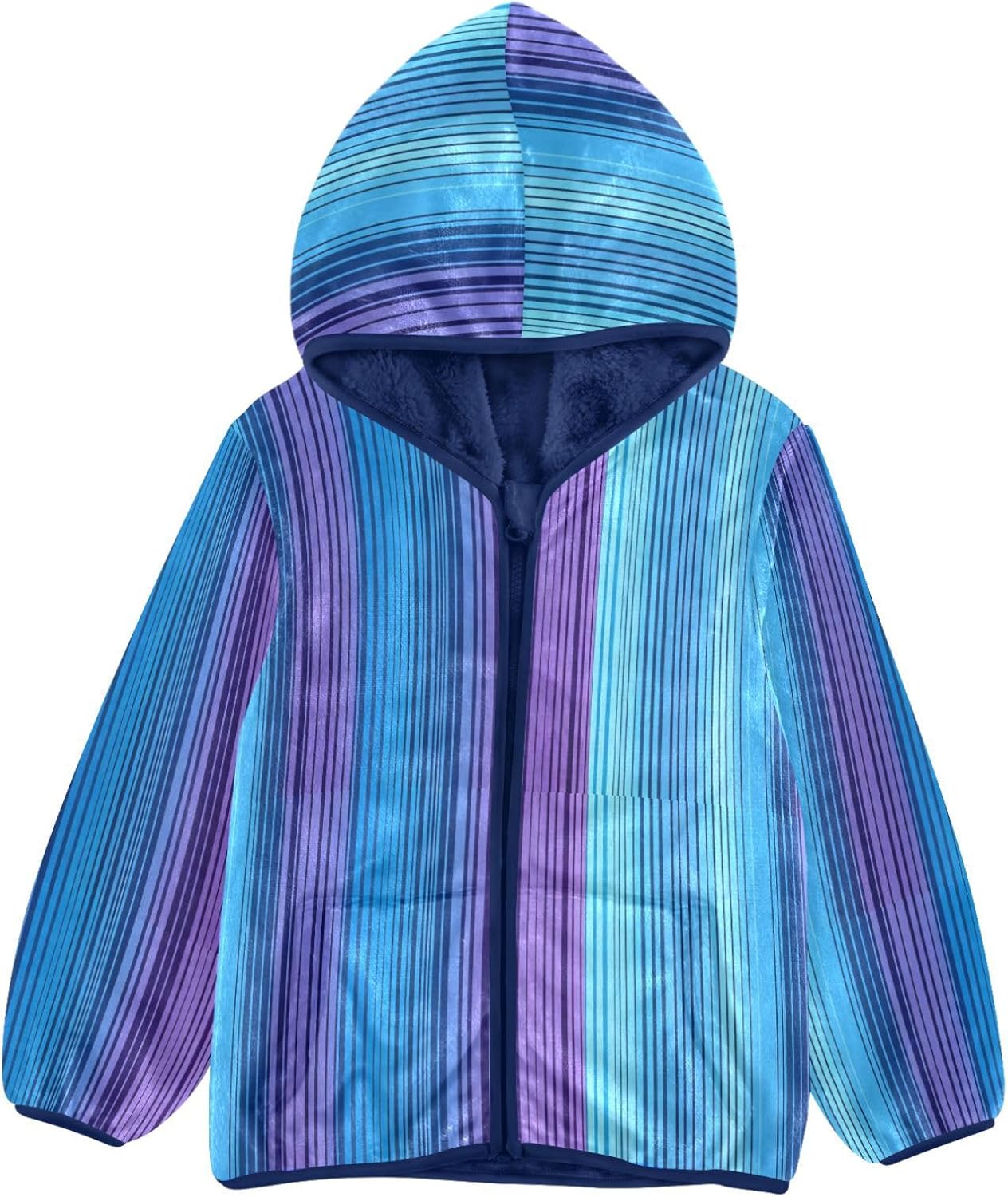 Blue and Purple Stripes Toddler Soft Jackets Outerwear Baby Boys Clothes 3T