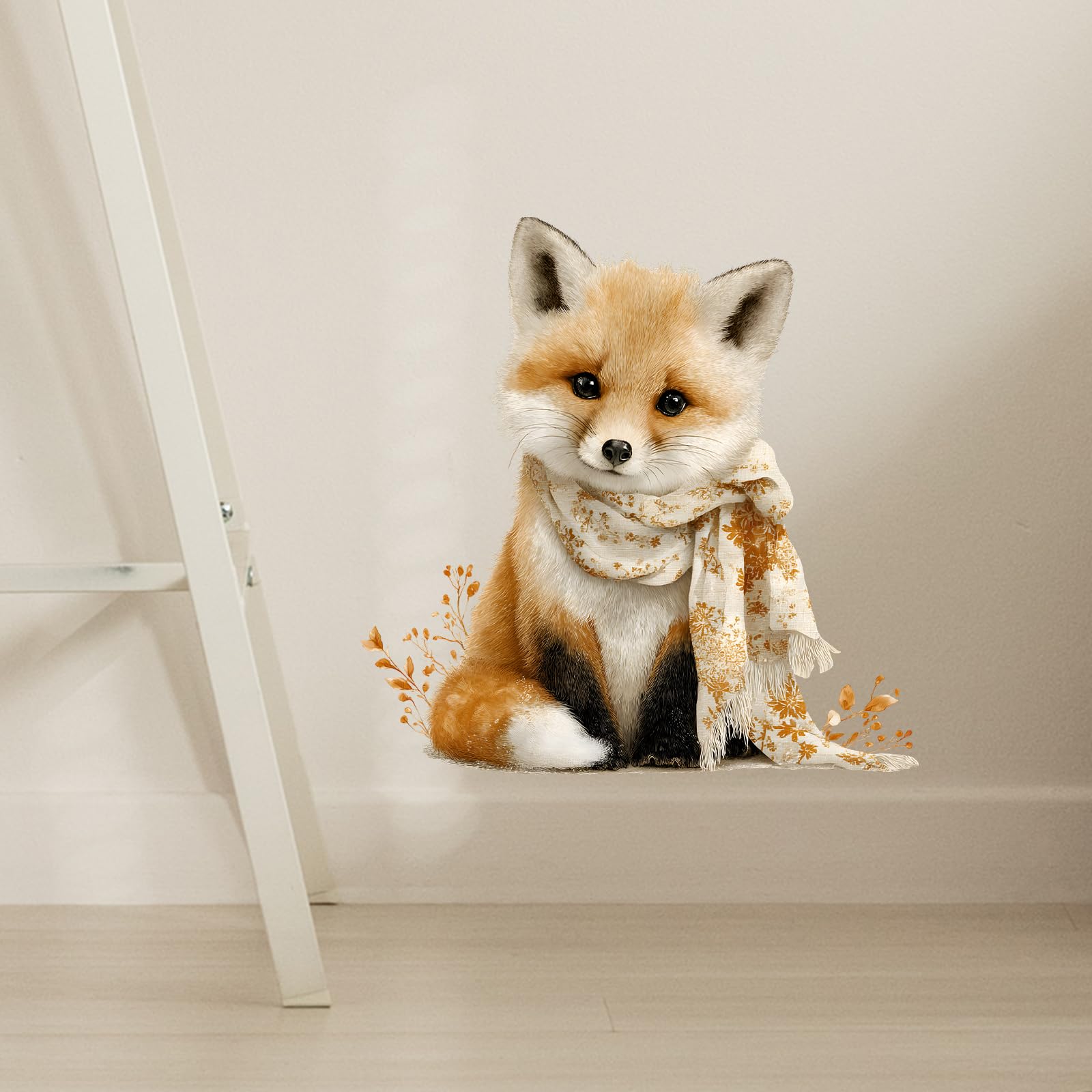 Autocollants muraux renard d'automne amovibles en vinyle pour salle de jeux d'enfant