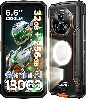 DOOGEE Fire 5 Ultra Rugged Smartphone, 32GB+256GB/2TB Unbreakable Phone, 1200LM Camping Lights, 13000mAh Battery, MTK G81,…