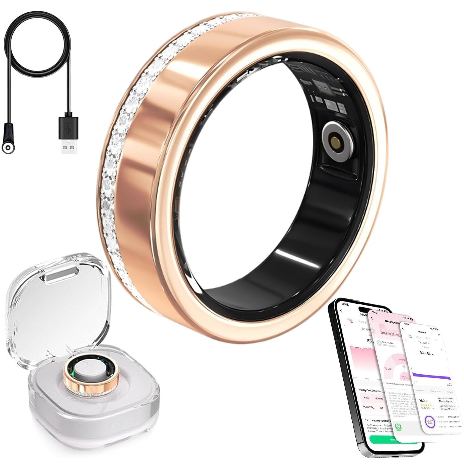 Smart Health Ring Diamond Men's and Women's Sleep and