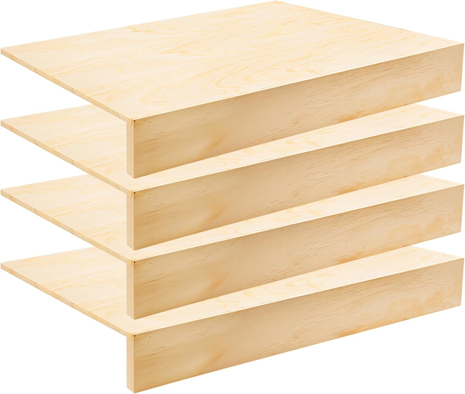 gretjob wire shelf covers for wire racks, wooden shelf covers with natural wood grain, 0.2" thick removable pantry, closet, kitchen cabinet organizer - 24x12 inch storage shelves liners (4 pack)