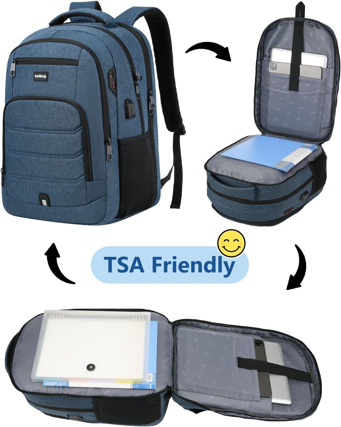 Laptop Backpack for Men,School Bookbag for Teens Boys with USB Port for College Business