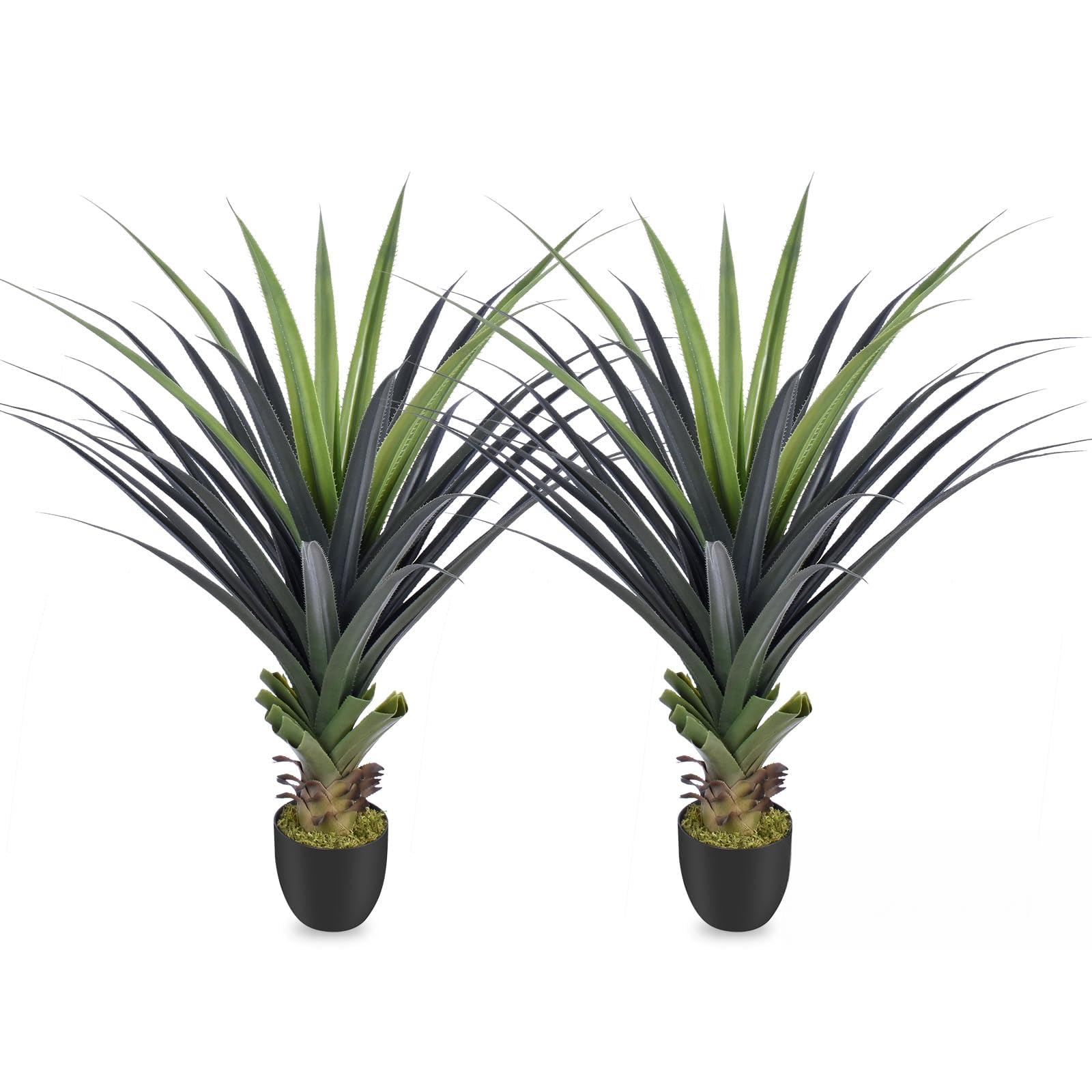 Keeplush 4ft Artificial Spiked Agave Plant Set of 2