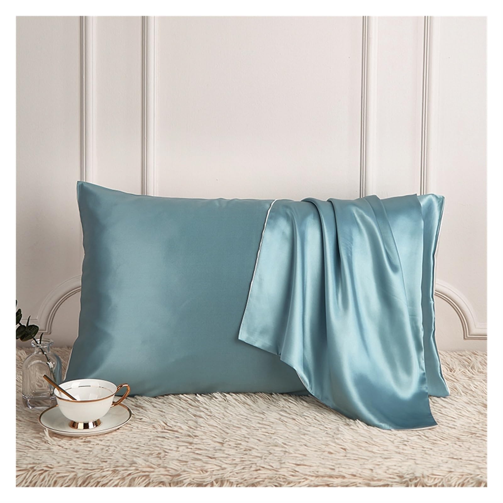 Silk Pillowcase Pure Silk Pillowcase Real Mulberry(Sky,50x75cm)