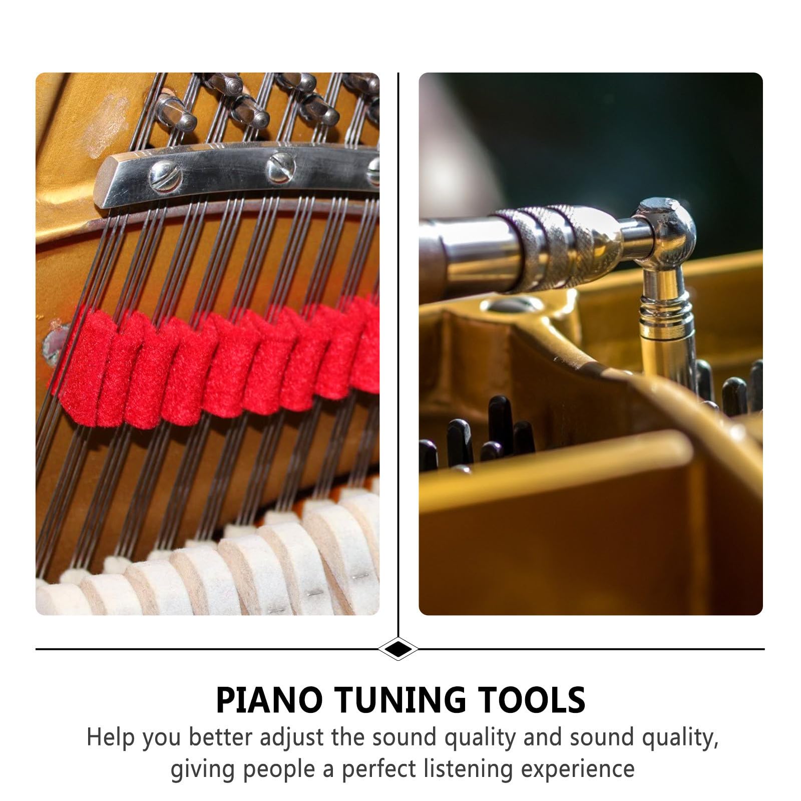 POPETPOP 16 Pezzi Kit per Accordatura Pianoforte, Strumenti di Accordatura per Piano, Nero, con Custodia, per Studenti