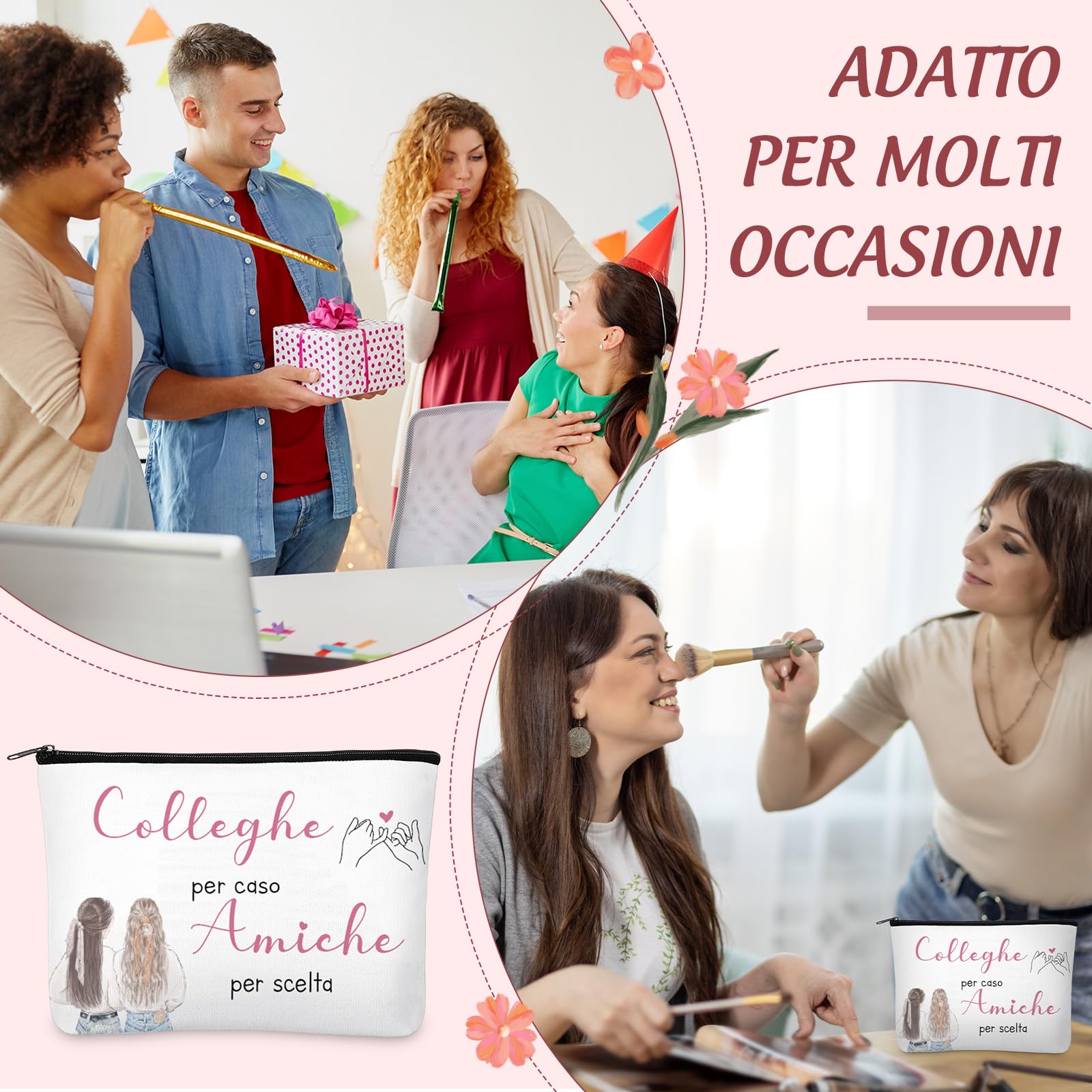 Xuniea Set Regalo Ringraziamento Per Insegnante – Borsa In Iuta + Pochette Trucco In Tela, Tema Mela