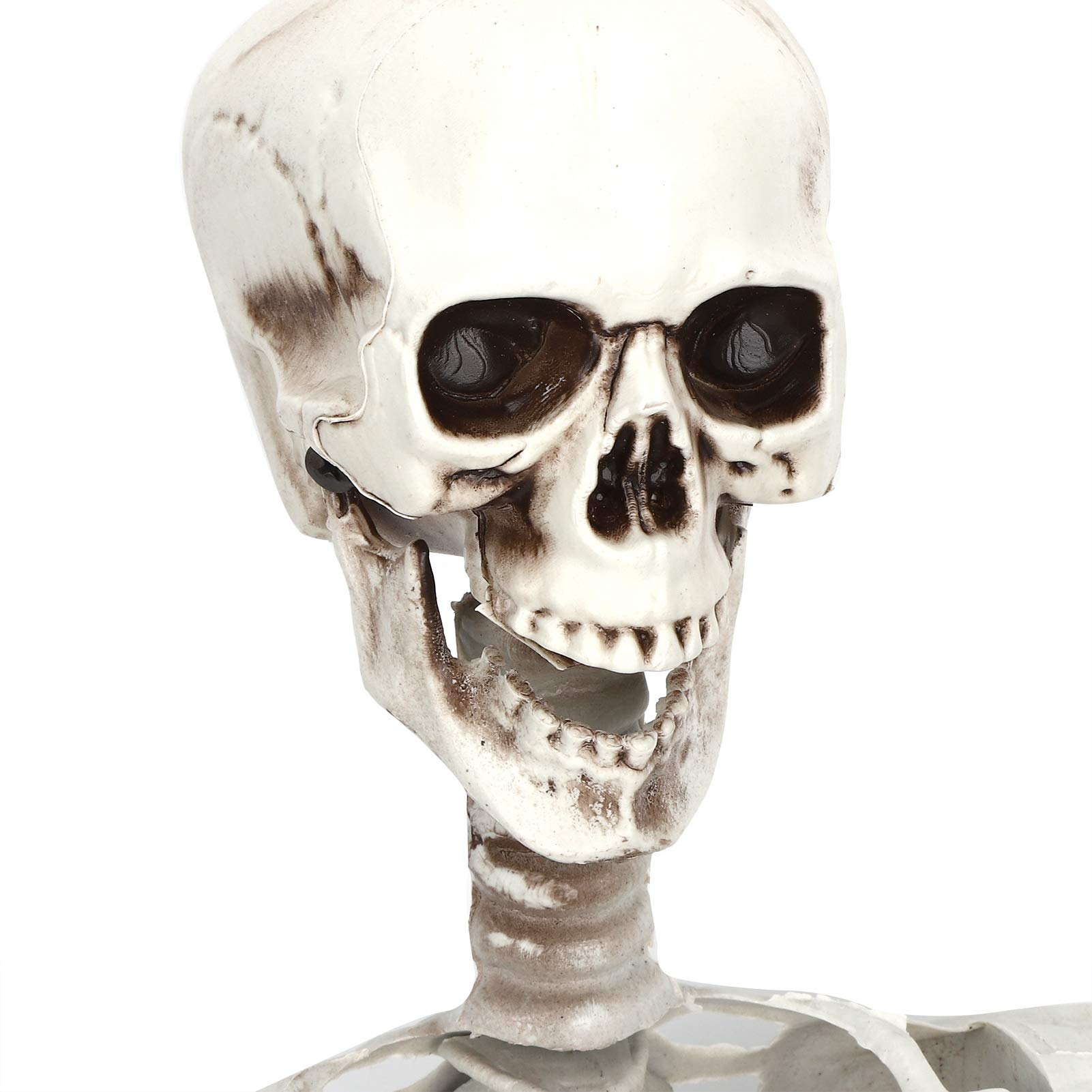 Chrees Esqueleto de Resina de Halloween, con Articulaciones Móviles y Gancho para Colgar para Decoración de Fiesta en el Hogar (Medio)