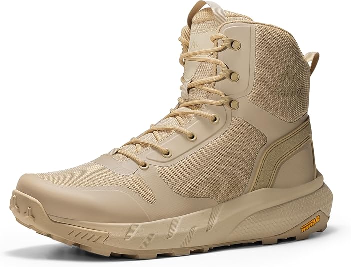 NORTIV 8 Men's Military Tactical Boot Lightweight Comfortable Boots for Work All Day Side Zipper Motorcycle Combat Hiking Boots 8 Inches Metrostrike