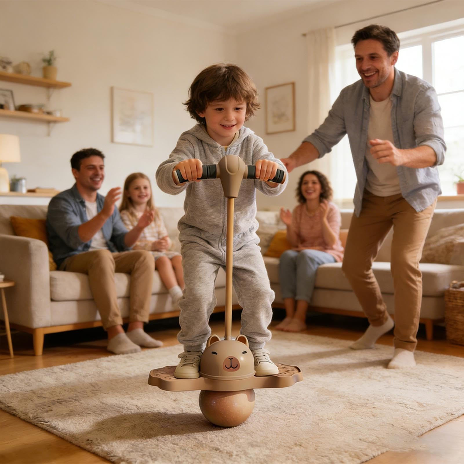 Ballon Sauteur pogoes Stick, pogö Ball avec Poignée Et Pompe, Jumper Bâton Sauteur Fitness Adulte Ballon de Gym, Bâton De Saut pour énfants, pour Maison Ecole Extérieur, Jouets d'entraînemen