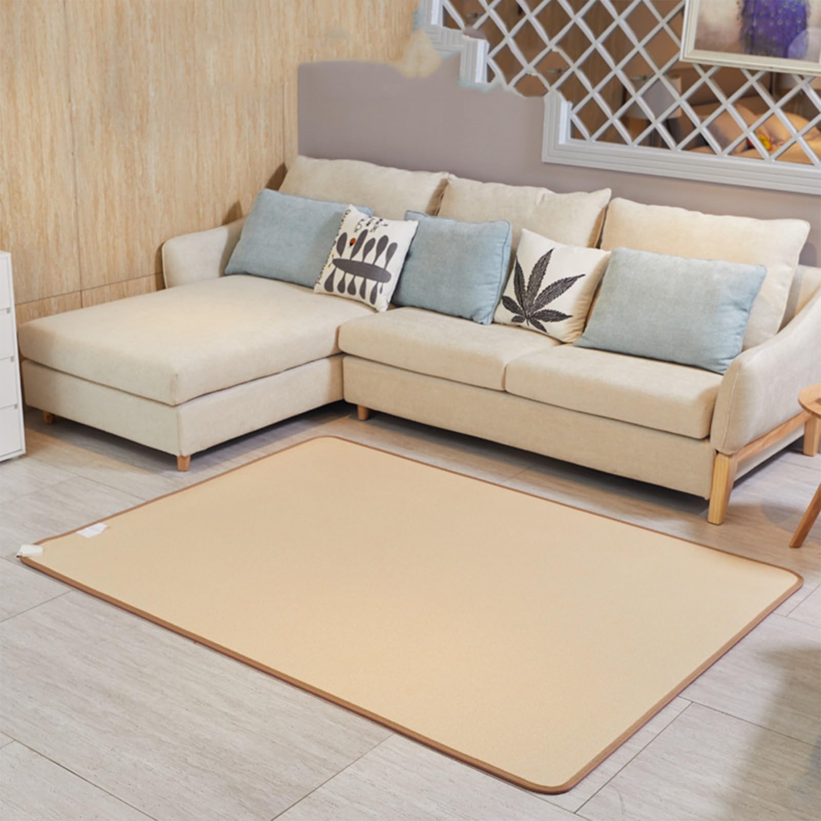 Tappeto riscaldato elettrico, grande tappeto riscaldato in grafene con temperatura e timer regolabili, riscaldatore radiante sotto la scrivania per yoga (200 x 300 cm)