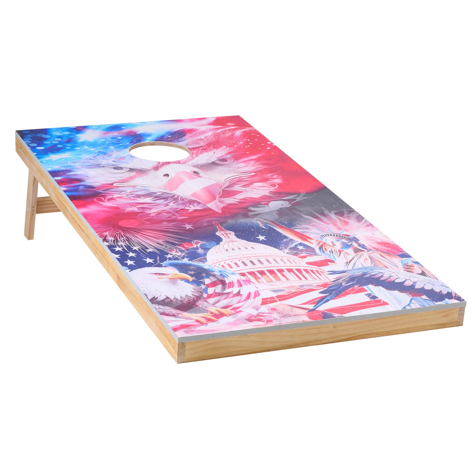 VEVOR Cornhole Spiel Set (1255 x 600 x 302 mm) Cornhole-Spielbretter, tragbares Wurfbrett aus Massivholz, Cornhole-Spiel für Erwachsene, inkl. 8 Sitzsäcken & Tragetasche, für Garten Hinterhof