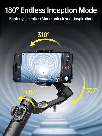 AOCHUAN Phone Gimbal Stabilizer, 3-Axis Smartphone Foldable Handheld Gimbal for iPhone with Focus Wheel, TikTok/YouTube Vlog Stabilizer for iPhone 17/16/15/14/13 Pro Max & Android Smart XE