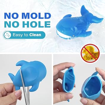 LotFancy Bath Toys, 8 Pack Mold Free Bath Toys for Kids Ages 1-3, No Holes Baby Bath Toys for Toddlers 2-4, Ocean Sea Animal Bathtub Toys, Soft Floating Pool Water Table Toys