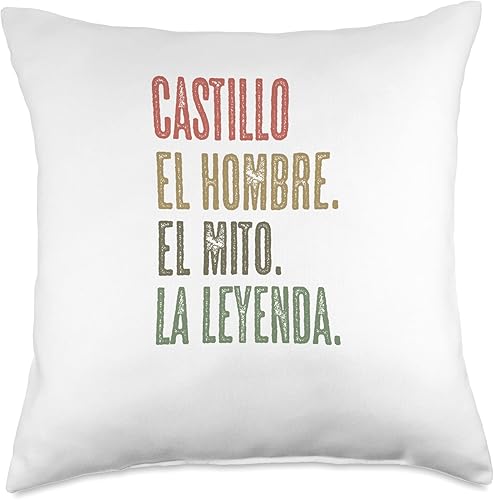 Para Alguien Llamado CASTILLO Castillo Hombre El Mito La Leyenda  Nombre Camisa-Throw Pillow, 18x18, Multicolor